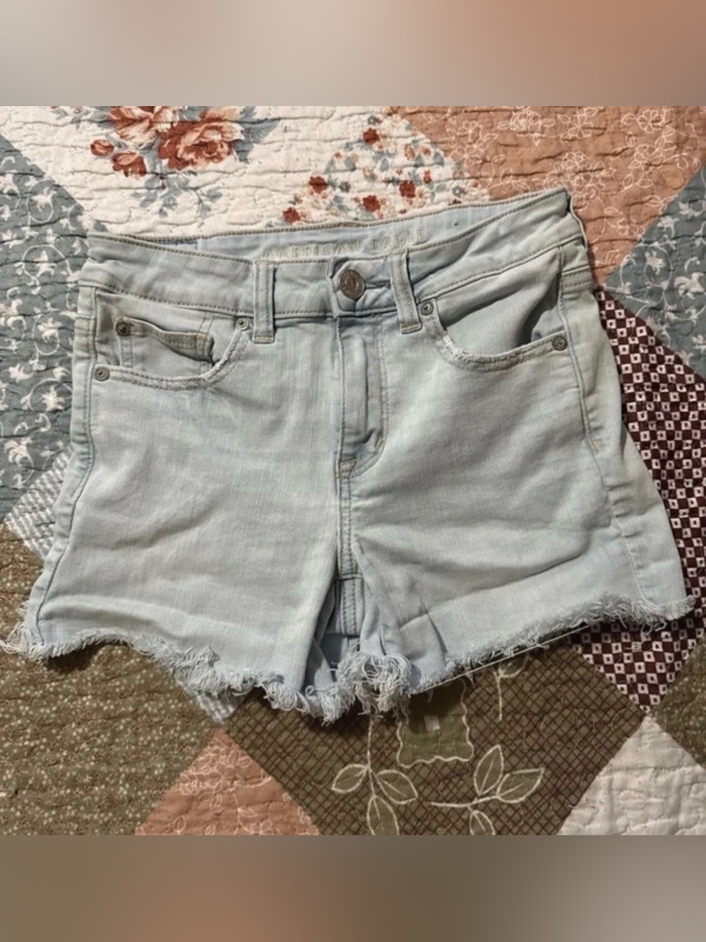 American Eagle denim hi-rise shortie size 2